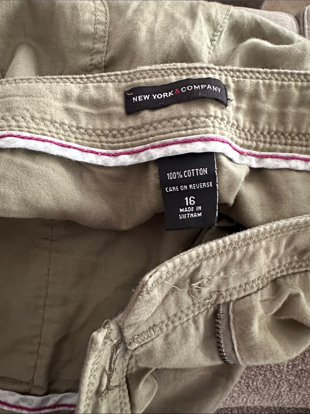New York & Company Olive Green Cargo Jogger Pants - Picture 2 of 2